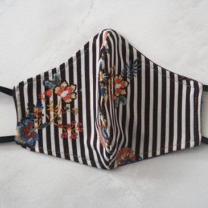 Handmade Garden Floral Stripe Face Mask